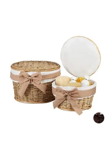 Schneller Versand relaxdays 2x Badkörbchen in Natur günstig kaufen | limango