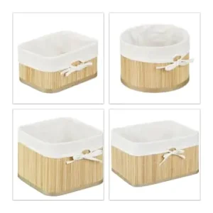 Neue Ware relaxdays 4 x Aufbewahrungskorb in Natur günstig kaufen | limango