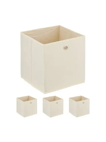 Sonderaktion relaxdays 4 x Aufbewahrungsbox in Creme - (B)30 x (H)30 x (T)30 cm günstig kaufen | limango