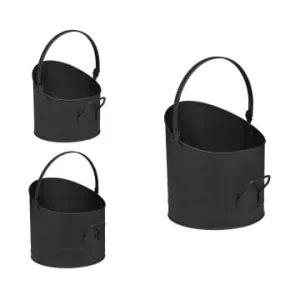 relaxdays 3tlg. Pelleteimer Set in Schwarz günstig kaufen | limango Geprüft