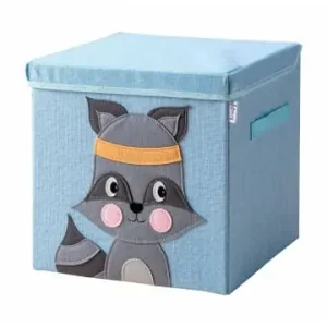 Direktkauf Lifeney Aufbewahrungsbox mit Deckel Blau Waschbär, 33 x 33 x 33 cm günstig kaufen | limango