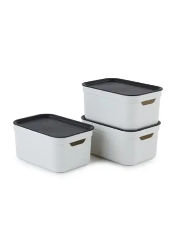 Preiswert Rotho Jive Dekobox 3er-Set Aufbewahrungskorb 5l in Mistelweiß günstig kaufen | limango