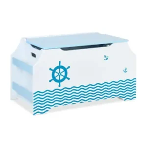 relaxdays Spielzeugtruhe "Seemann" in Weiß/ Blau - (B)84 x (H)46 x (T)42,5 cm günstig kaufen | limango Neue Kollektion