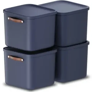 Rotho 4er-Set Kiste mit Deckel Maloja 40l in Midnight blau günstig kaufen | limango Jetzt Kaufen