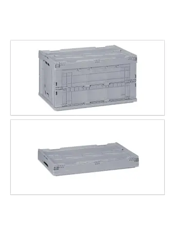 relaxdays Transportbox in Grau - (B)58,5 x (H)32,5 x (T)39,5 cm günstig kaufen | limango Ausverkauf
