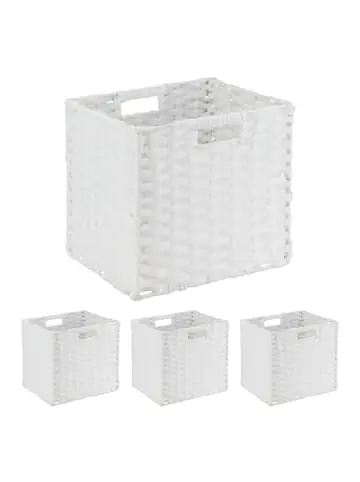 Knallerangebot relaxdays 4 x Aufbewahrungskorb in Weiß - (B)32 x (H)31 x (T)30 cm günstig kaufen | limango