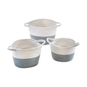 kobolo 3tlg. Set Aufbewahrungskorb COTTONRND3 in Grau günstig kaufen | limango Expressversand