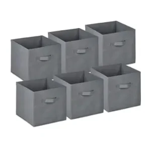 Neue Ware relaxdays 24 x Aufbewahrungsbox in Hellgrau - (B)28 x (H)26,5 x (T)28 cm günstig kaufen | limango