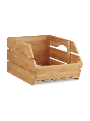 Jetzt Bestellen relaxdays 3 x Stapelkiste in Natur - (B)27 x (H)20,5 x (T)38 cm günstig kaufen | limango