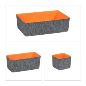 Preisreduziert relaxdays 5 tlg. Schubladenorganizer in Grau/ Orange günstig kaufen | limango