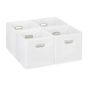 relaxdays 4 x Aufbewahrungsbox in Weiß - (B)30 x (H)30 x (T)30 cm günstig kaufen | limango Knallerangebot