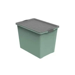 Rotho COMPACT stapelbare 70l Aufbewahrungskiste mit Deckel und Rollen in Grün günstig kaufen | limango Sonderangebot