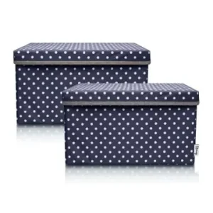Lifeney Aufbewahrungsbox 2er-Set Anthrazit Punkte, 37 x 25 x 21 cm günstig kaufen | limango Mega-Angebot