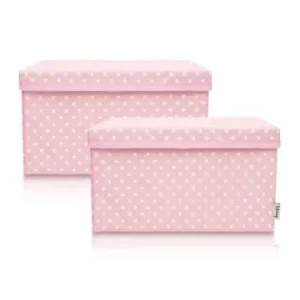 Lifeney Aufbewahrungsbox 2er-Set Rosa Punkte, 37 x 25 x 21 cm günstig kaufen | limango Kostenloser Versand