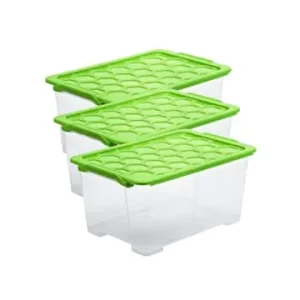 Rotho Evo Safe Keeping 3er-Set Box 44l mit Deckel, recyceltem Kunststoff in Grün günstig kaufen | limango Nur Heute