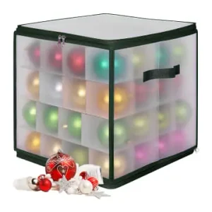 Sichere Zahlung relaxdays Weihnachtskugel-Aufbewahrungsbox in Transparent/ Grün - (B)36 x (H)36 x (T)36 cm günstig kaufen | limango
