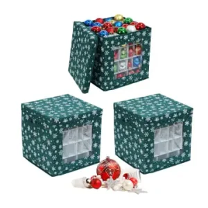 relaxdays 3 x Weihnachtskugel-Aufbewahrungsbox in Grün - (B)33 x (H)33 x (T)33 cm günstig kaufen | limango Top-Seller