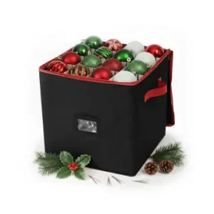 Neue Ware relaxdays Weihnachtskugel-Aufbewahrungsbox in Schwarz/ Rot - (B)33 x (H)33 x (T)33 cm günstig kaufen | limango