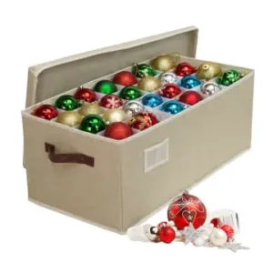 relaxdays Weihnachtskugel-Aufbewahrungsbox in Beige - (B)66,5 x (H)26 x (T)33 cm günstig kaufen | limango Super-Preis