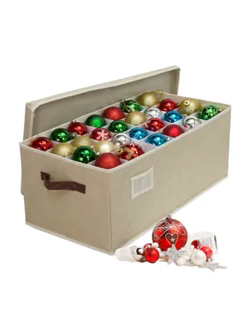 relaxdays Weihnachtskugel-Aufbewahrungsbox in Beige - (B)66,5 x (H)26 x (T)33 cm günstig kaufen | limango Super-Preis