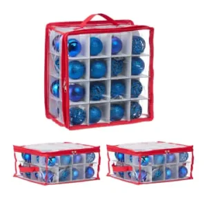relaxdays 3 x Weihnachtskugel-Aufbewahrungsbox in Transparent/ Rot günstig kaufen | limango Preisknaller