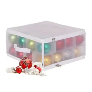 relaxdays Weihnachtskugel-Aufbewahrungsbox in Transparent/ Weiß - (B)36 x (H)18 x (T)36 cm günstig kaufen | limango Nur Heute