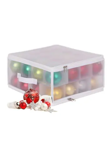 relaxdays Weihnachtskugel-Aufbewahrungsbox in Transparent/ Weiß - (B)36 x (H)18 x (T)36 cm günstig kaufen | limango Nur Heute