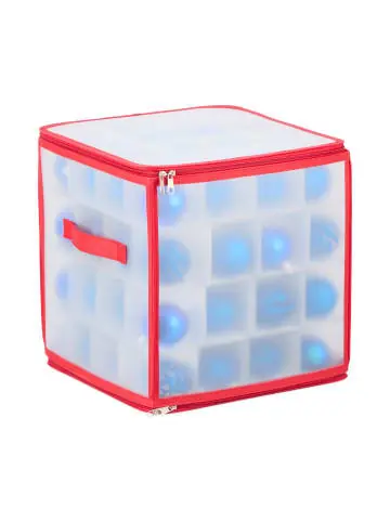 Kostenloser Versand relaxdays Weihnachtskugel-Aufbewahrungsbox in Transparent/ Rot - (B)30 x (H)31 x (T)30 cm günstig kaufen | limango