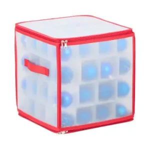 relaxdays 3 x Weihnachtskugel-Aufbewahrungsbox in Transparent/ Rot - (B)30x(H)31x(T)30 cm günstig kaufen | limango Top-Preis