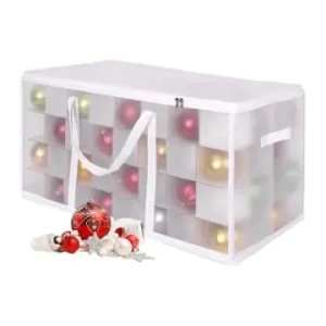 Garantierte Lieferung relaxdays Weihnachtskugel-Aufbewahrungsbox in Transparent/ Weiß - (B)73 x (H)37 x (T)36 cm günstig kaufen | limango