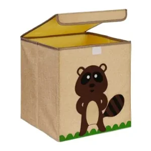 Preisknaller relaxdays Kinder-Aufbewahrungsbox "Biber" in Beige/ Braun - (B)33 x (H)33 x (T)33 cm günstig kaufen | limango