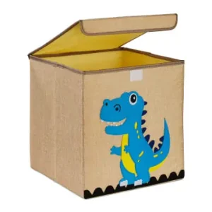 relaxdays Kinder-Aufbewahrungsbox "Dino" in Beige/ Hellblau - (B)33 x (H)33 x (T)33 cm günstig kaufen | limango Gratis Versand