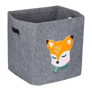 relaxdays Kinder-Aufbewahrungsbox "Fuchs" in Grau - (B)33 x (H)33 x (T)33 cm günstig kaufen | limango Knallerangebot