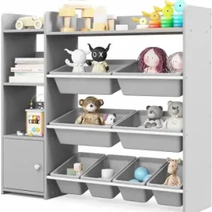 COSTWAY Spielzeugregal mit 8 Aufbewahrungsboxen in Grau günstig kaufen | limango Direkt Vom Hersteller