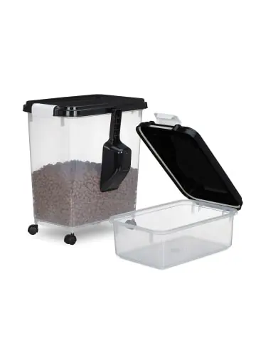 Neuheit relaxdays 2 x Hundefutter Aufbewahrungsbox in Transparent/ Schwarz günstig kaufen | limango