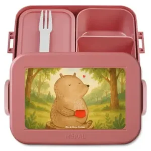 Geprüft Mr. & Mrs. Panda Bento Box Bär Kaffee Design ohne Spruch in Rot Pastell günstig kaufen | limango