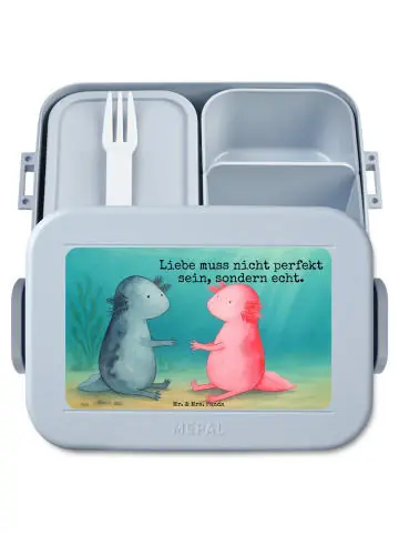 Mr. & Mrs. Panda Bento Box Axolotl Liebe Design mit Spruch in Blau Pastell günstig kaufen | limango Rabatt