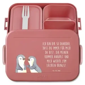 Mr. & Mrs. Panda Bento Box Pinguine trösten Motiv mit Spruch in Rot Pastell günstig kaufen | limango Begrenztes Angebot