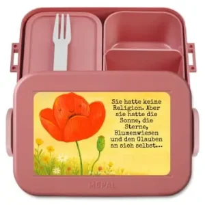 Sonderangebot Mr. & Mrs. Panda Bento Box Blume Mohnblume Design mit Spruch in Rot Pastell günstig kaufen | limango