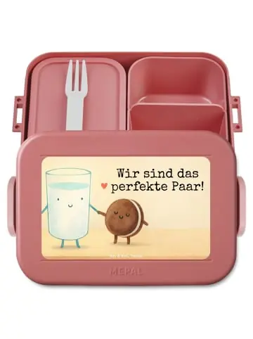 Mr. & Mrs. Panda Bento Box Milch Keks Design mit Spruch in Rot Pastell günstig kaufen | limango Bestpreis