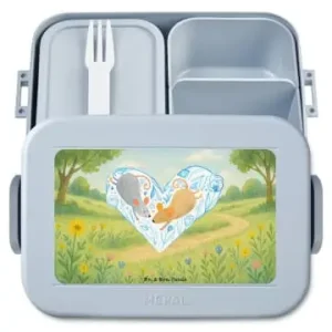 Heißes Angebot Mr. & Mrs. Panda Bento Box Mäuse Herz Design ohne Spruch in Blau Pastell günstig kaufen | limango