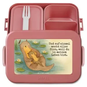 Bestpreis Mr. & Mrs. Panda Bento Box Otter Kind Design mit Spruch in Rot Pastell günstig kaufen | limango