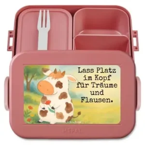 Letzte Chance Mr. & Mrs. Panda Bento Box Kuh Design mit Spruch in Rot Pastell günstig kaufen | limango