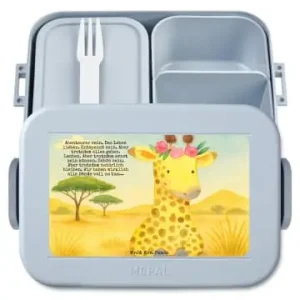 Begrenztes Angebot Mr. & Mrs. Panda Bento Box Giraffe Blumenkranz Design mit Spruch in Blau Pastell günstig kaufen | limango