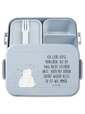 Mr. & Mrs. Panda Bento Box Eisbär Umarmen Motiv mit Spruch in Blau Pastell günstig kaufen | limango Bestseller