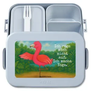Top-Angebot Mr. & Mrs. Panda Bento Box Flamingo Yoga Design mit Spruch in Blau Pastell günstig kaufen | limango