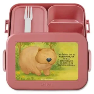 Aktuell Mr. & Mrs. Panda Bento Box Wombat Design mit Spruch in Rot Pastell günstig kaufen | limango