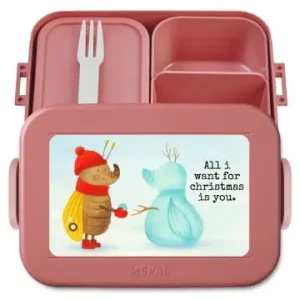 Angebot Mr. & Mrs. Panda Bento Box Nachtfalter Schneemann Design mit Spruch in Rot Pastell günstig kaufen | limango