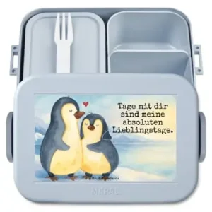 Mr. & Mrs. Panda Bento Box Pinguin umarmen Design mit Spruch in Blau Pastell günstig kaufen | limango Letzte Chance