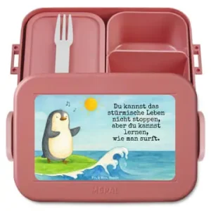 Billig Mr. & Mrs. Panda Bento Box Pinguin Surfer Design mit Spruch in Rot Pastell günstig kaufen | limango
